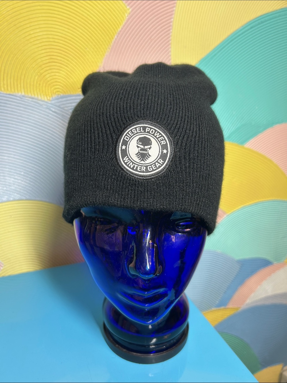 Diesel Power Black Winter Beanie - Men’s Knit Hat